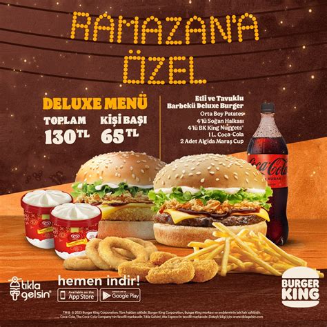 Burger king menü fiyatları tek kişilik